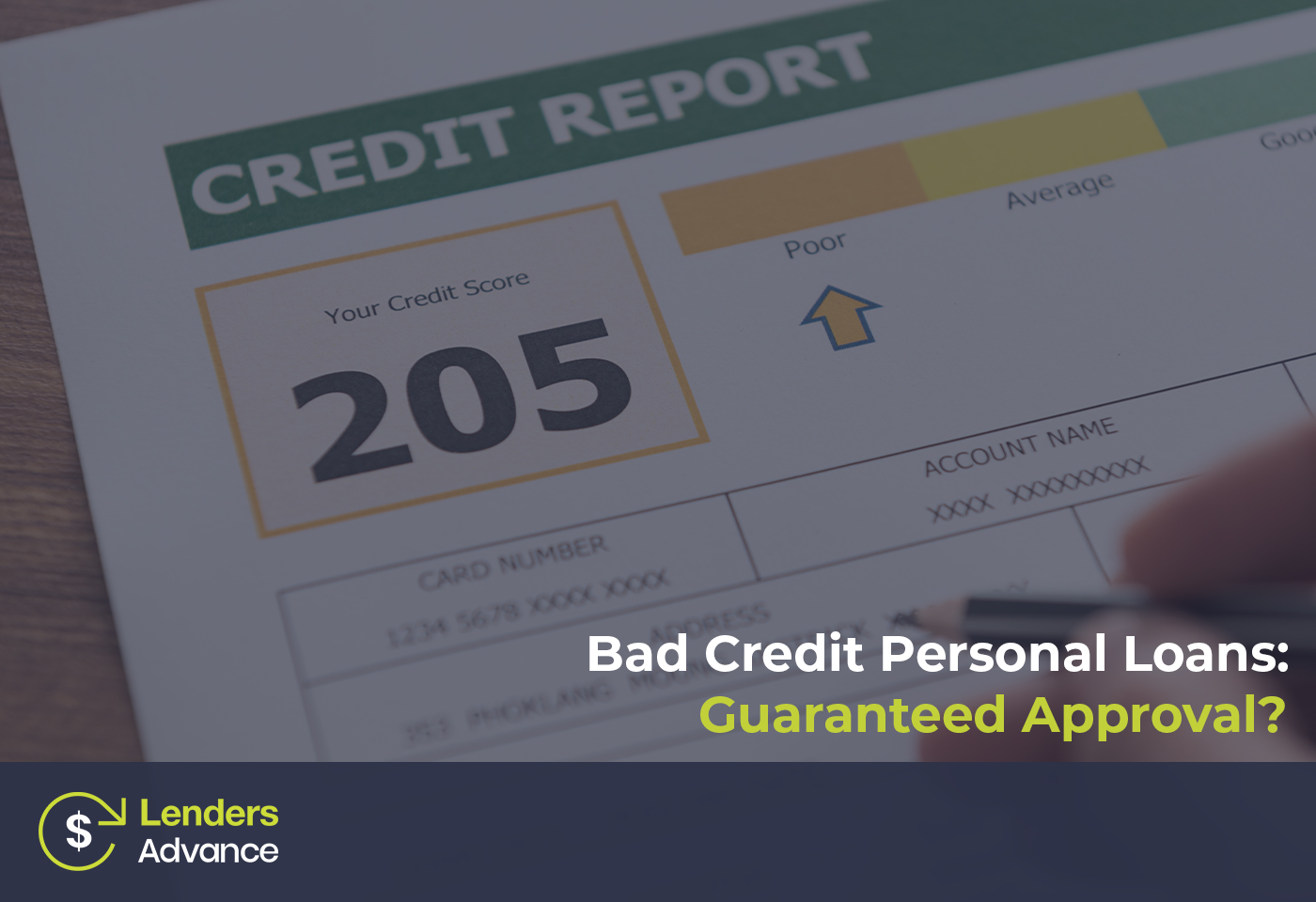 Bad Credit Personal Loans: Guaranteed Approval? 